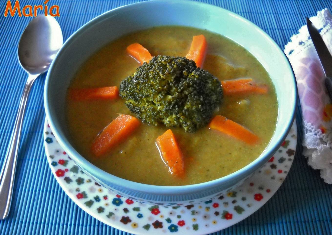 Crema de calabaza y brócoli<br />