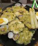 Merluza a la vasca en salsa verde