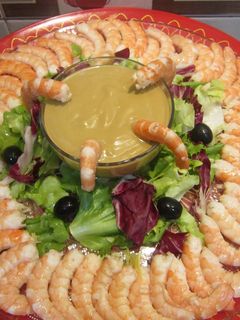 Una foto de Langostinos con vinagreta de mostaza y limón