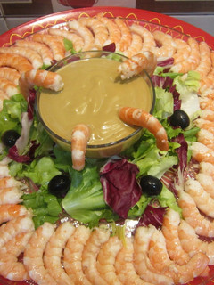 Una foto de Langostinos con vinagreta de mostaza y limón
