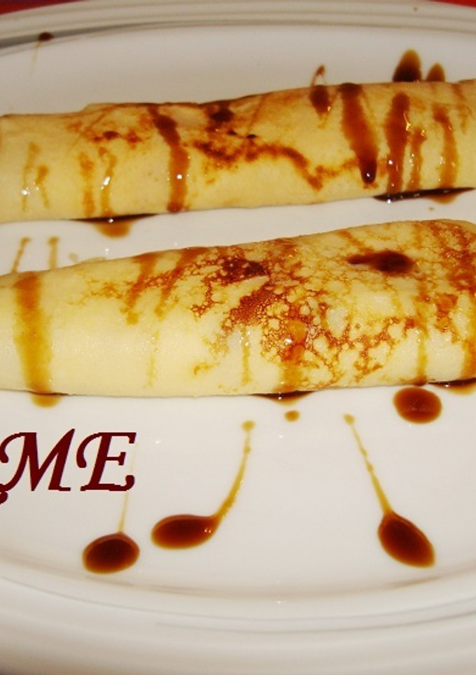 Una foto de Crêpes de queso y caviar
