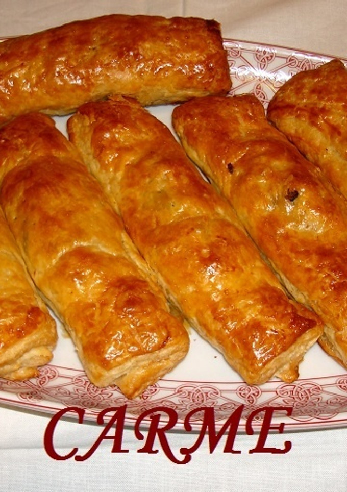 Una foto de Rollitos de hojaldre con salchichas y verduras