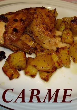 Una foto de Picantones asados con patatas picantitos