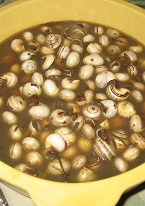 Una foto de Caracoles pequeños picantes caldosos