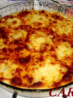 Una foto de Gratinado de berenjenas con carne y jamón