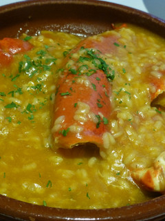 Una foto de Arroz de bogavante con gambas al azafrán