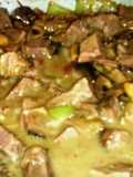 Cuete o peceto al vino tinto con champiñones