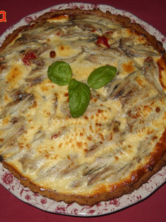 Una foto de Quiche de escalivada y boquerones