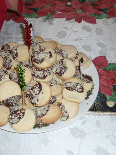 A picture of Chocolate Dipped Orange Cookies.