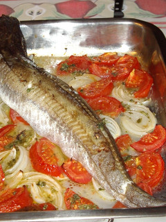 Una foto de Merluza al horno con mis verduritas