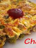 Tortilla de guisantes y mejillones