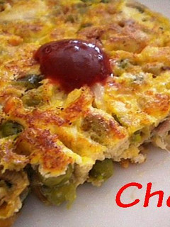 Una foto de Tortilla de guisantes y mejillones