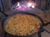 Paella ibérica a leña
