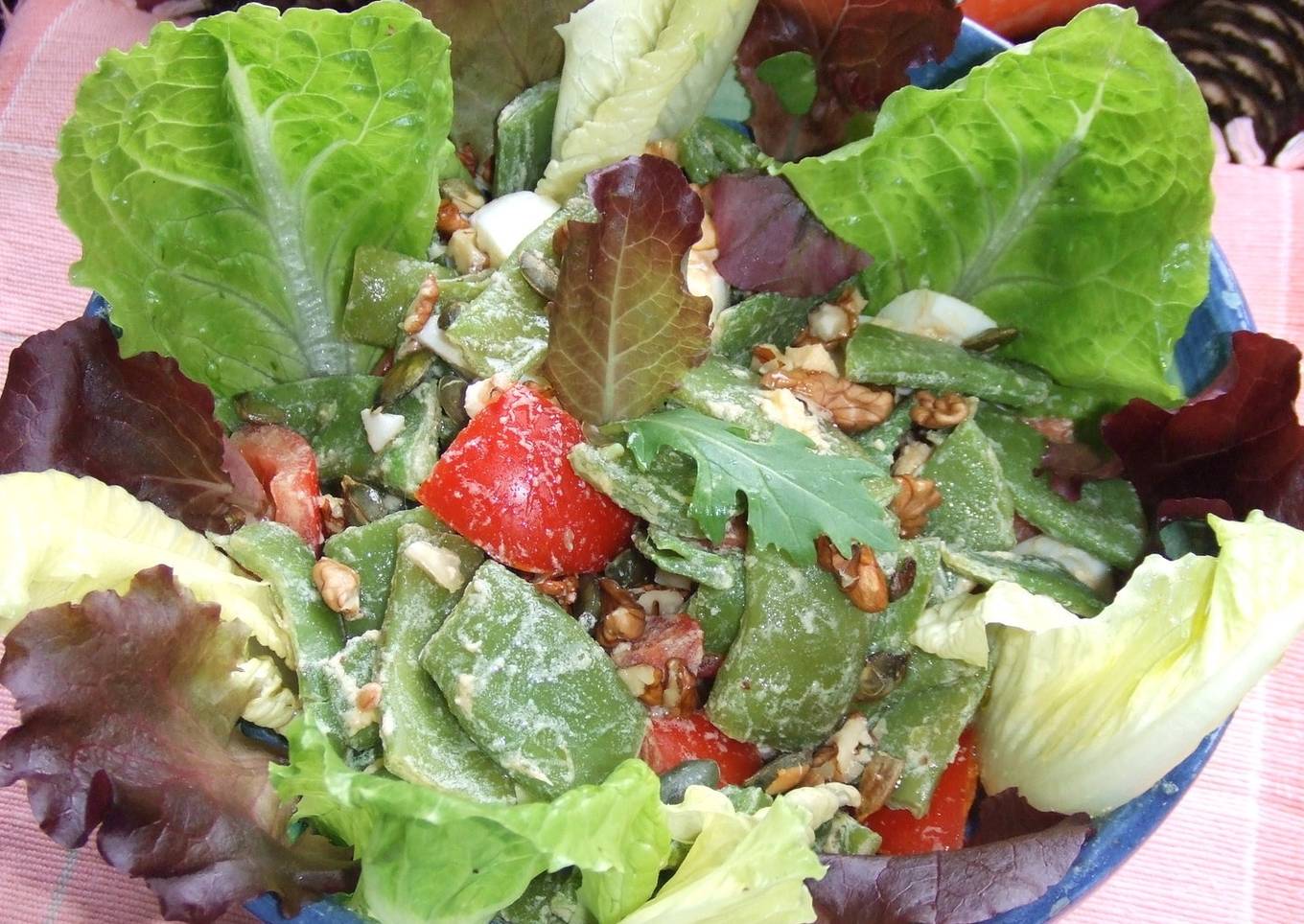 Ensalada de judías verdes con nueces<br />