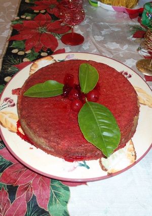 Una foto de Pastel cubierto de gelatina