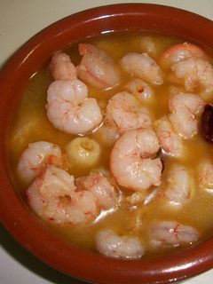 Una foto de Gambas en cazuela al ajillo