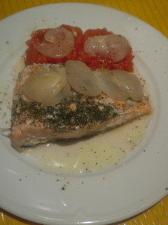 Una foto de Salmón en papillote al horno