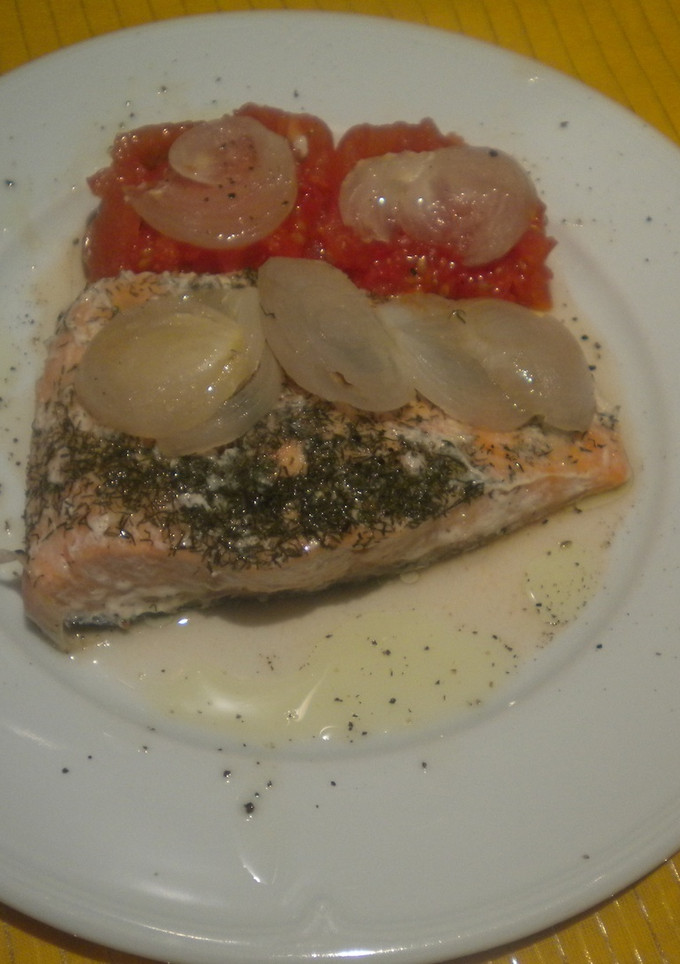 Una foto de Salmón en papillote al horno