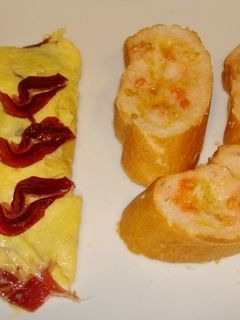 Una foto de Tortilla a la francesa con jamón Ibérico