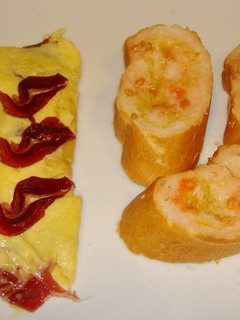 Una foto de Tortilla a la francesa con jamón Ibérico
