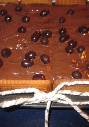Una foto de Tarta de galletas con Nocilla