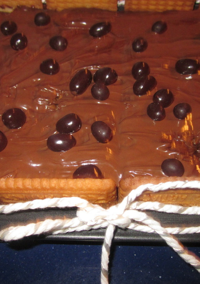 Una foto de Tarta de galletas con Nocilla