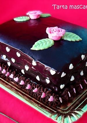 Una foto de Tarta de mascarpone y trufa