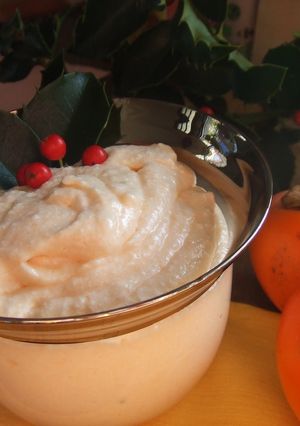 Una foto de Espuma de caquis y mandarinas