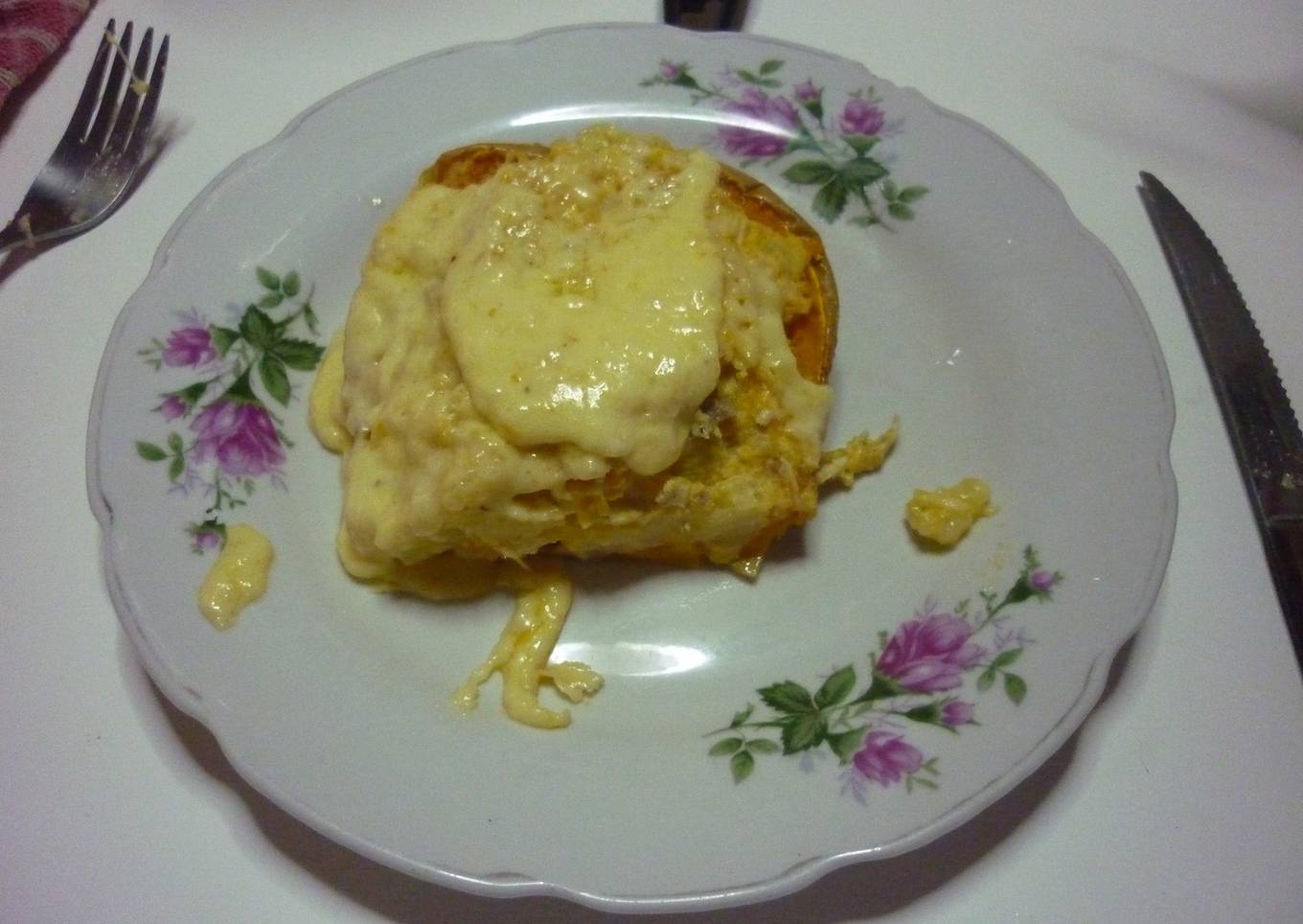 Calabaza rellena en microondas<br />