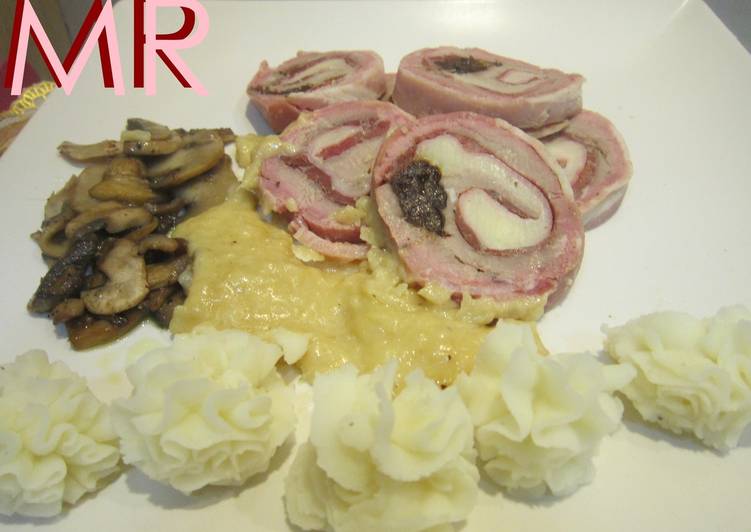 Solomillo ibérico relleno ibérico con salsa de membrillo