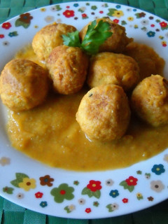 Una foto de Albóndigas de merluza con calabaza y queso