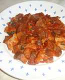 Esclatasangs, magro y carne picada de cerdo con tomate