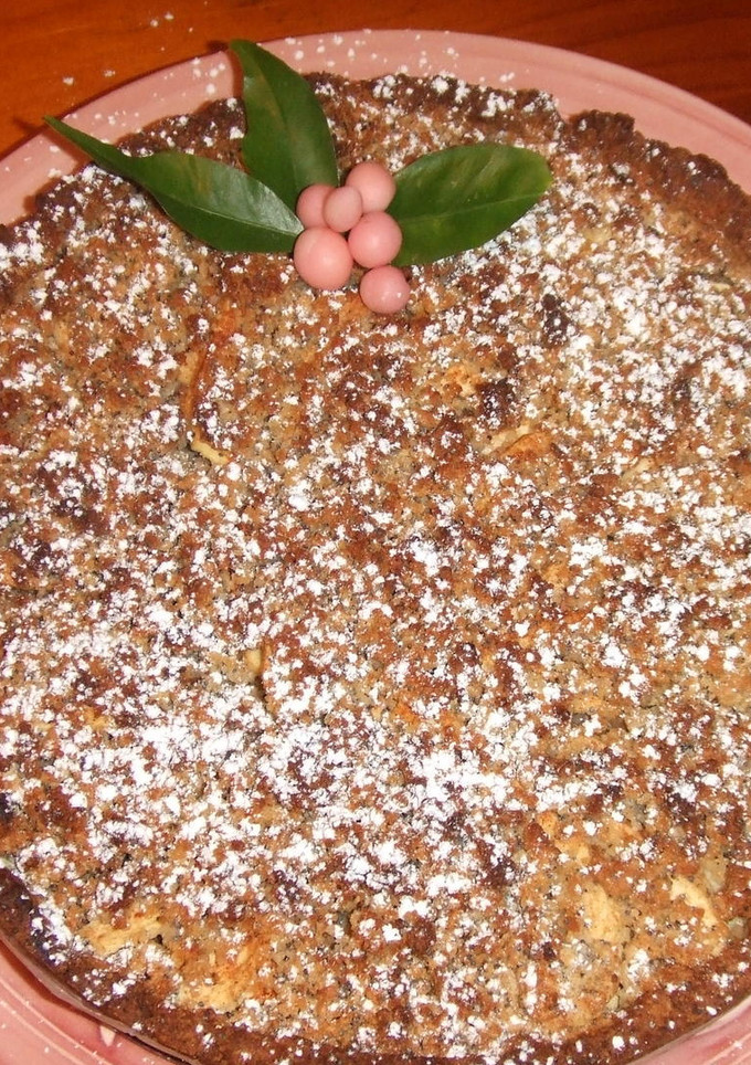 Una foto de Pastel de manzanas con pasta streusel