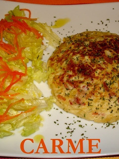 Foto principal de Tortilla de puré de patatas y jamón Ibérico