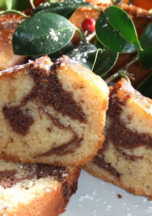 Una foto de Torta de vainilla y chocolate al ron