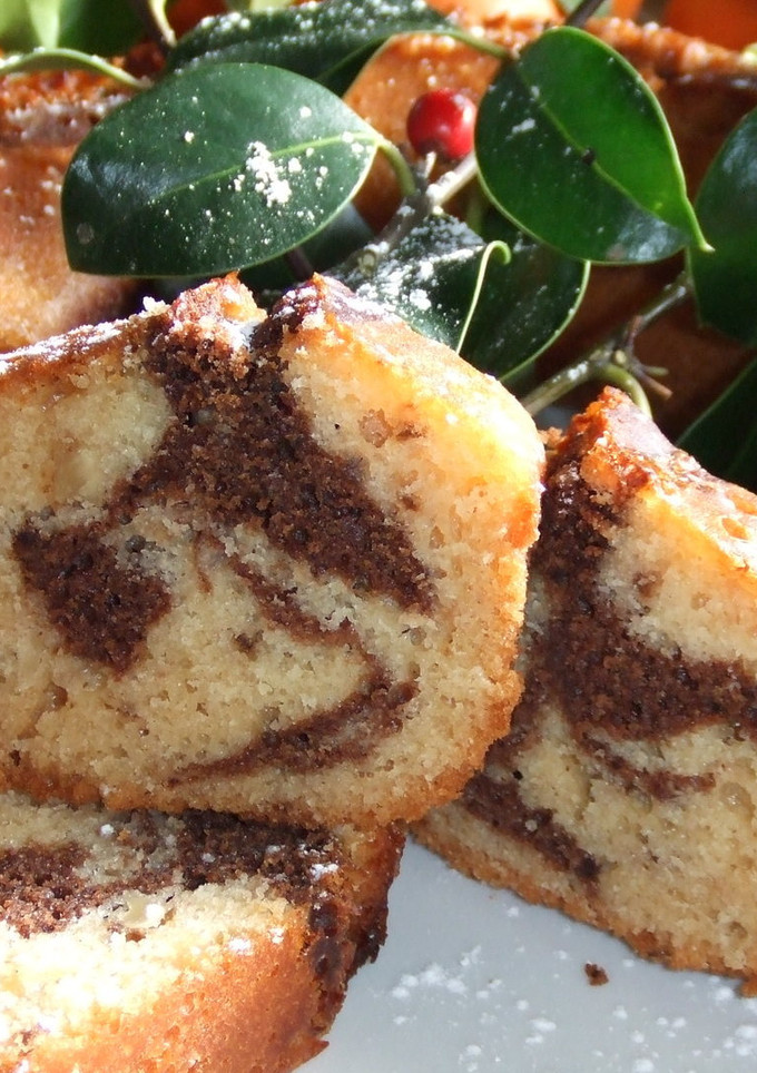 Una foto de Torta de vainilla y chocolate al ron