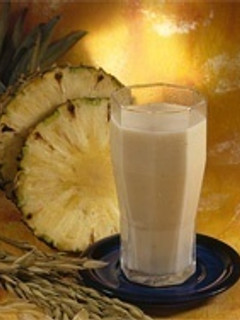 Una foto de Fresco de piña con arroz