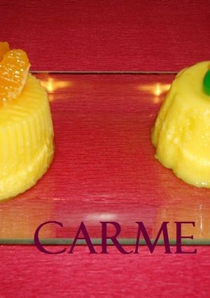 Una foto de Flan de mango light