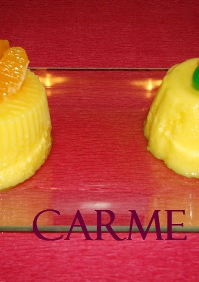 Una foto de Flan de mango light