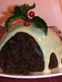 Una foto de Christmas pudding tradicional