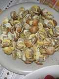 Almejas en salsa de coñac