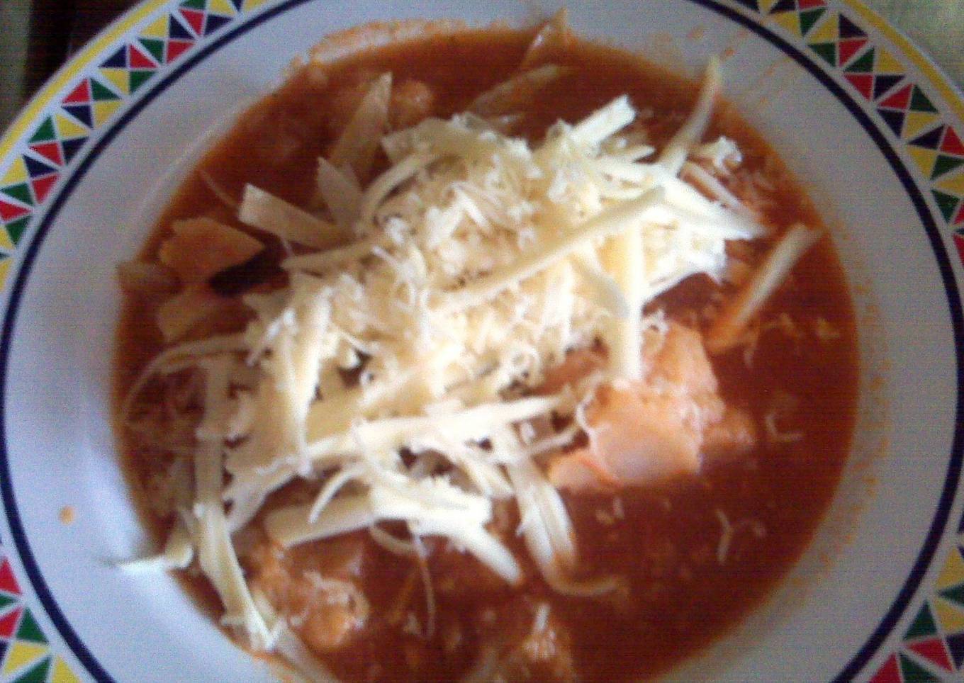 Sopa de coliflor con chorizo<br />