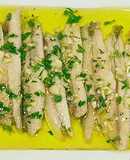 Boquerones frescos aliñados con zumo de cítricos