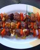 Brochetas de solomillo de cerdo