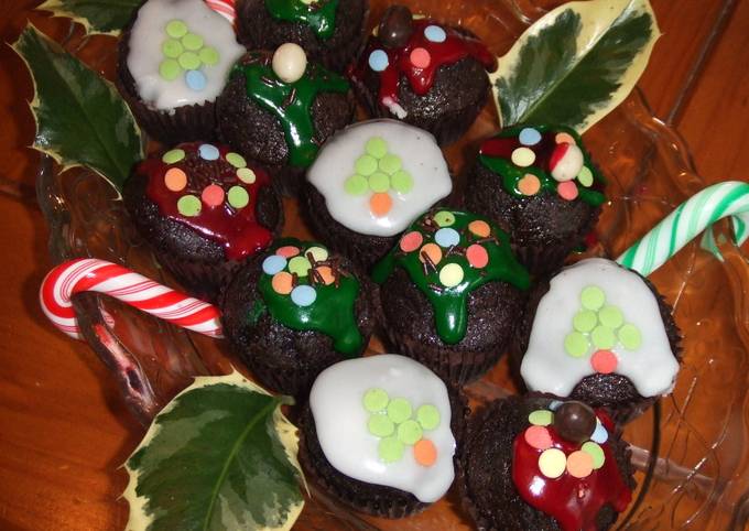 Foto principal de Mini magdalenas de chocolate glaseadas para navidad