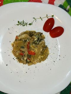 Una foto de Tomates verdes salteados