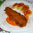 Corazon de vacuno con salsa
