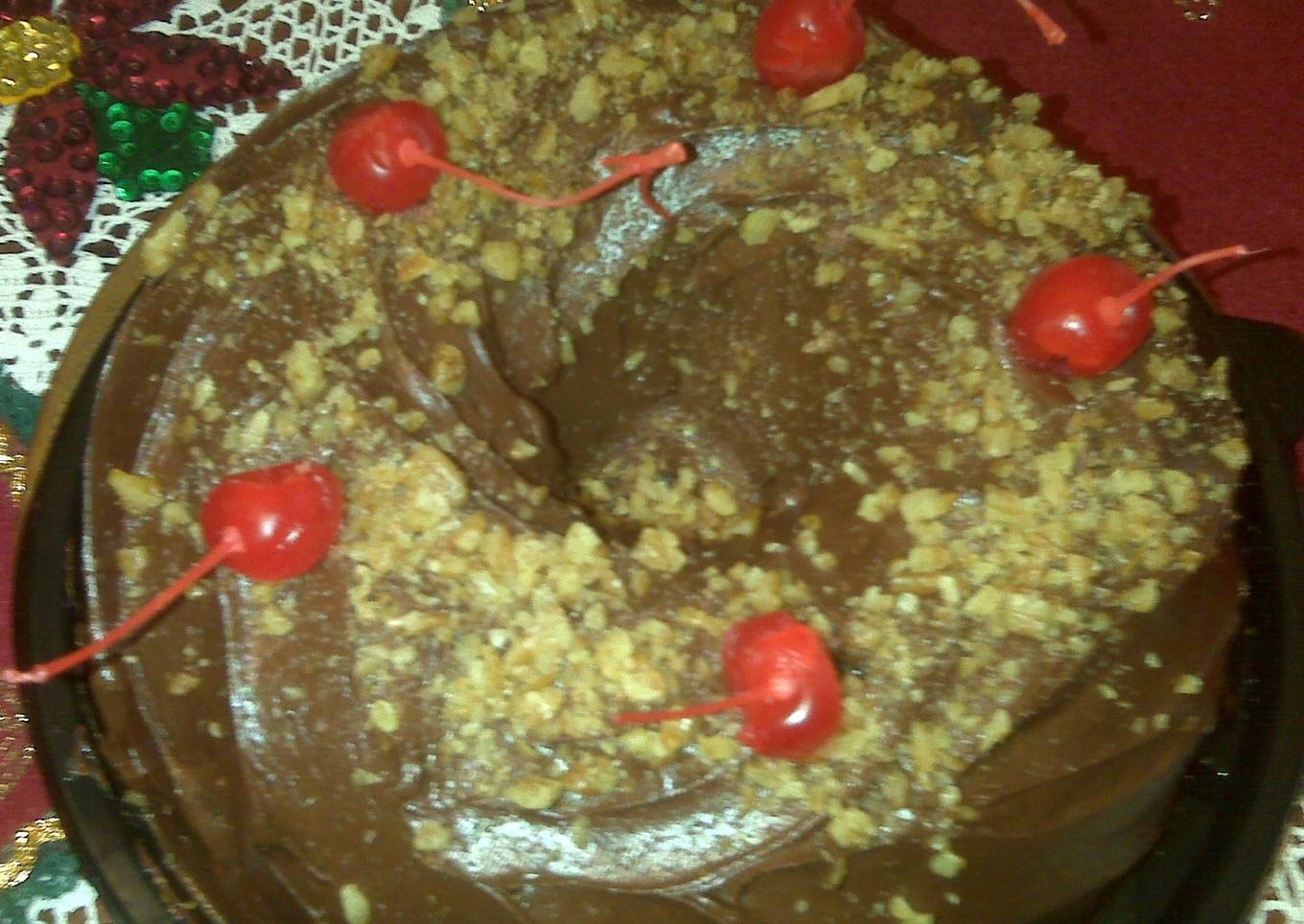 Pastel de chocolate de mi cumpleaños<br />