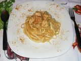 Tallarines orientales con pollo y curry