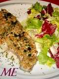 Caella gratinada con salsa de almendras